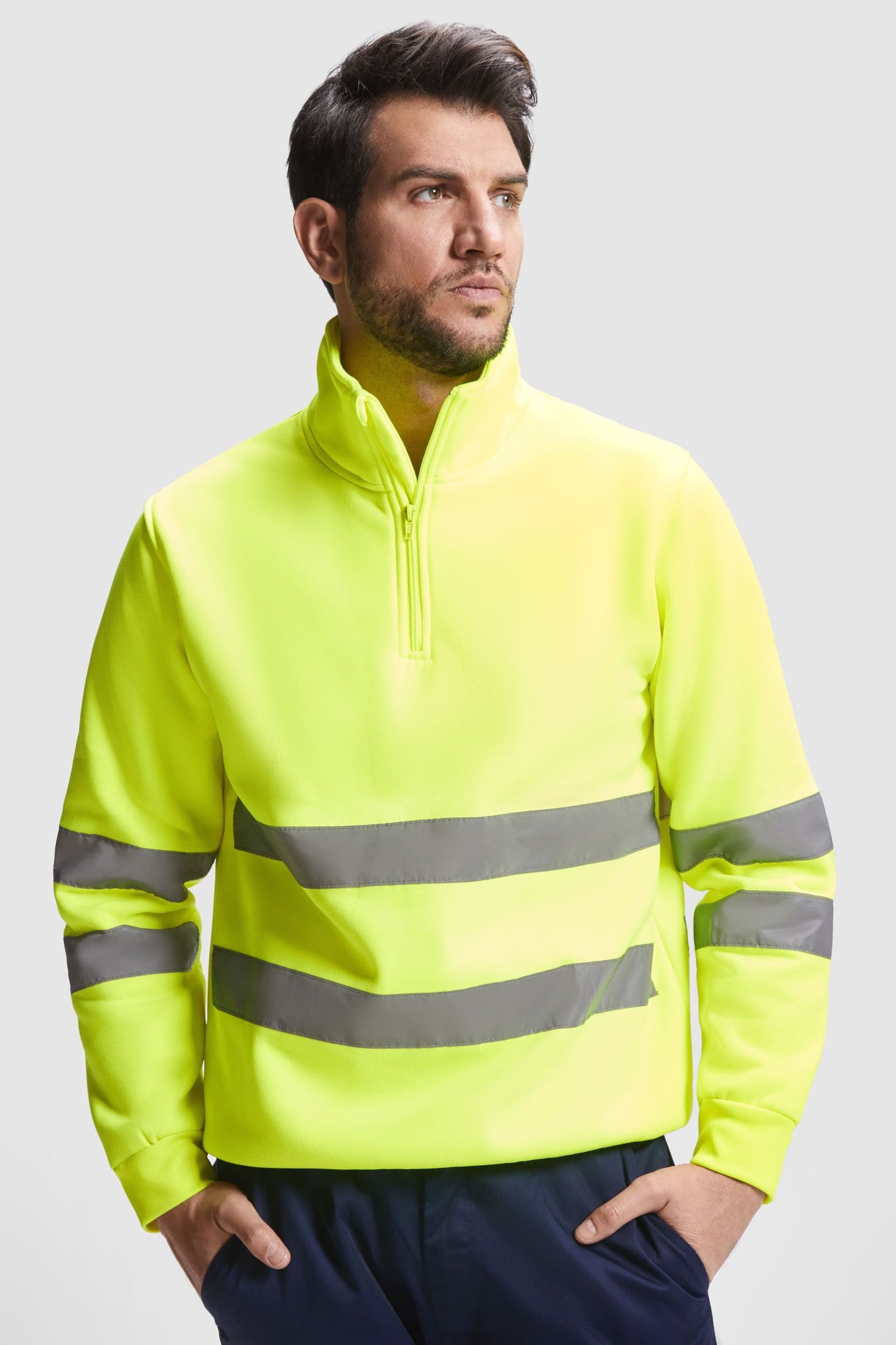 Felpa alta visibilità mezza zip Roly Spica 280 gr