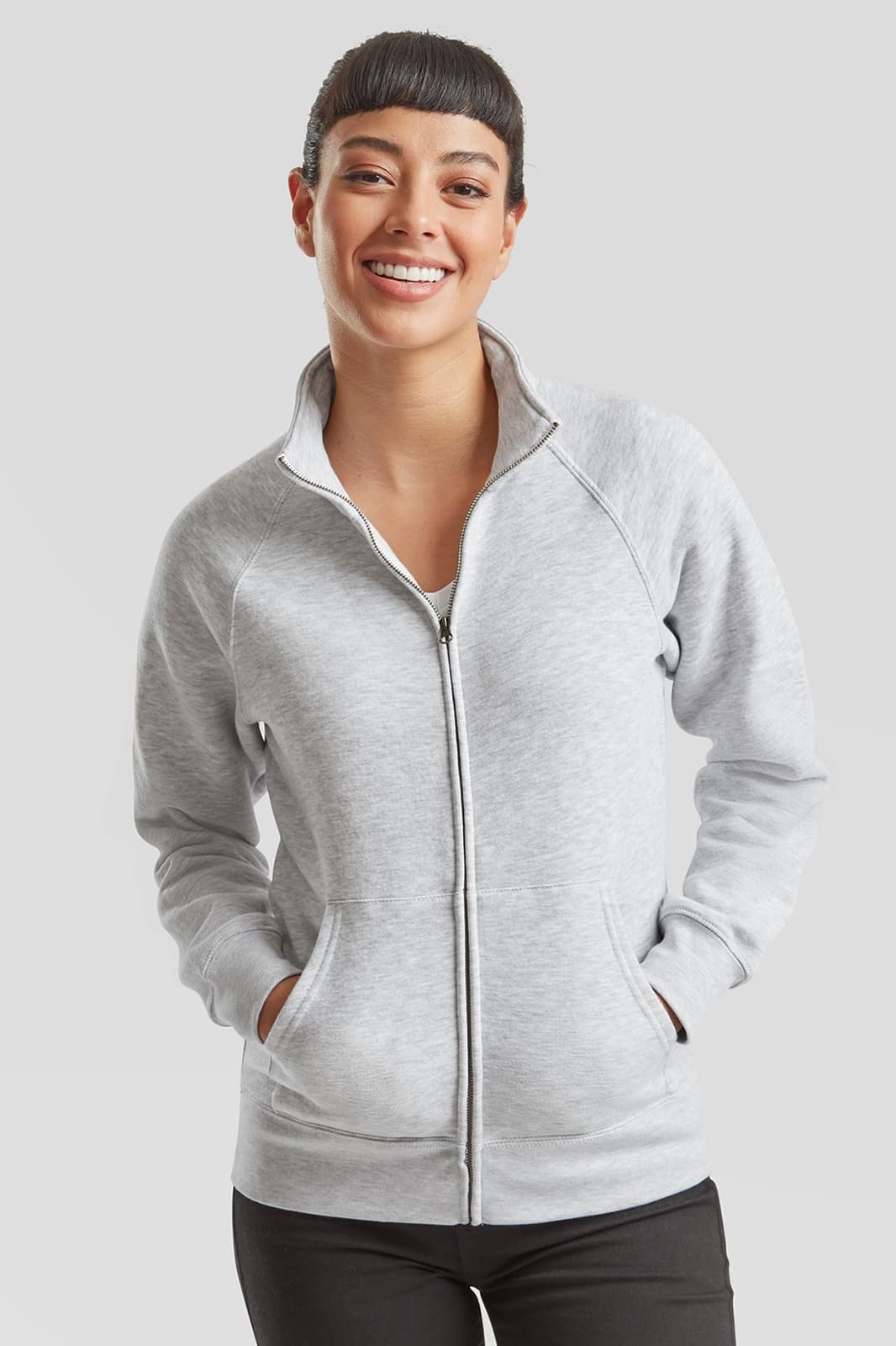 Felpa donna Fruit of the Loom zip intera 280 gr