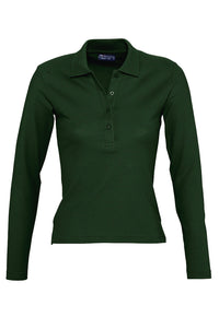 Polo donna cotone maniche lunghe Podium 210 gr