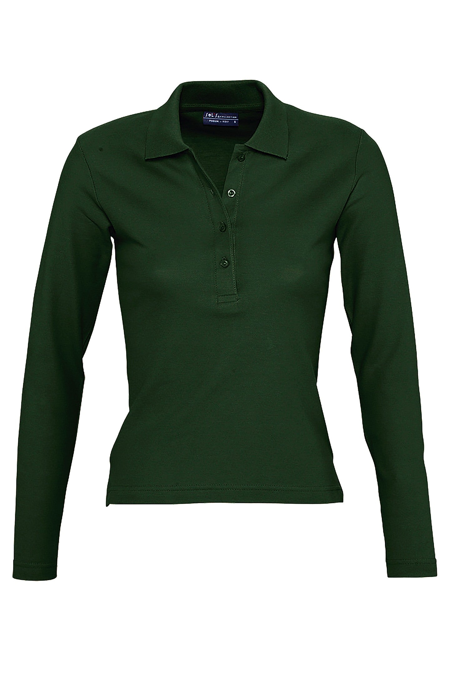 Polo donna cotone maniche lunghe Podium 210 gr