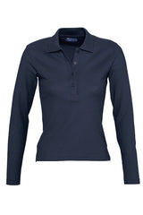 Polo donna cotone maniche lunghe Podium 210 gr