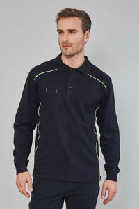 Polo in cotone elasticizzato maniche lunghe JRC Bruxelles 200 gr