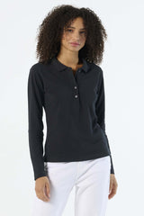 Polo donna cotone maniche lunghe Podium 210 gr