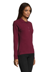 Polo donna cotone maniche lunghe Podium 210 gr