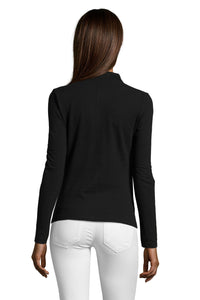 Polo donna cotone maniche lunghe Podium 210 gr