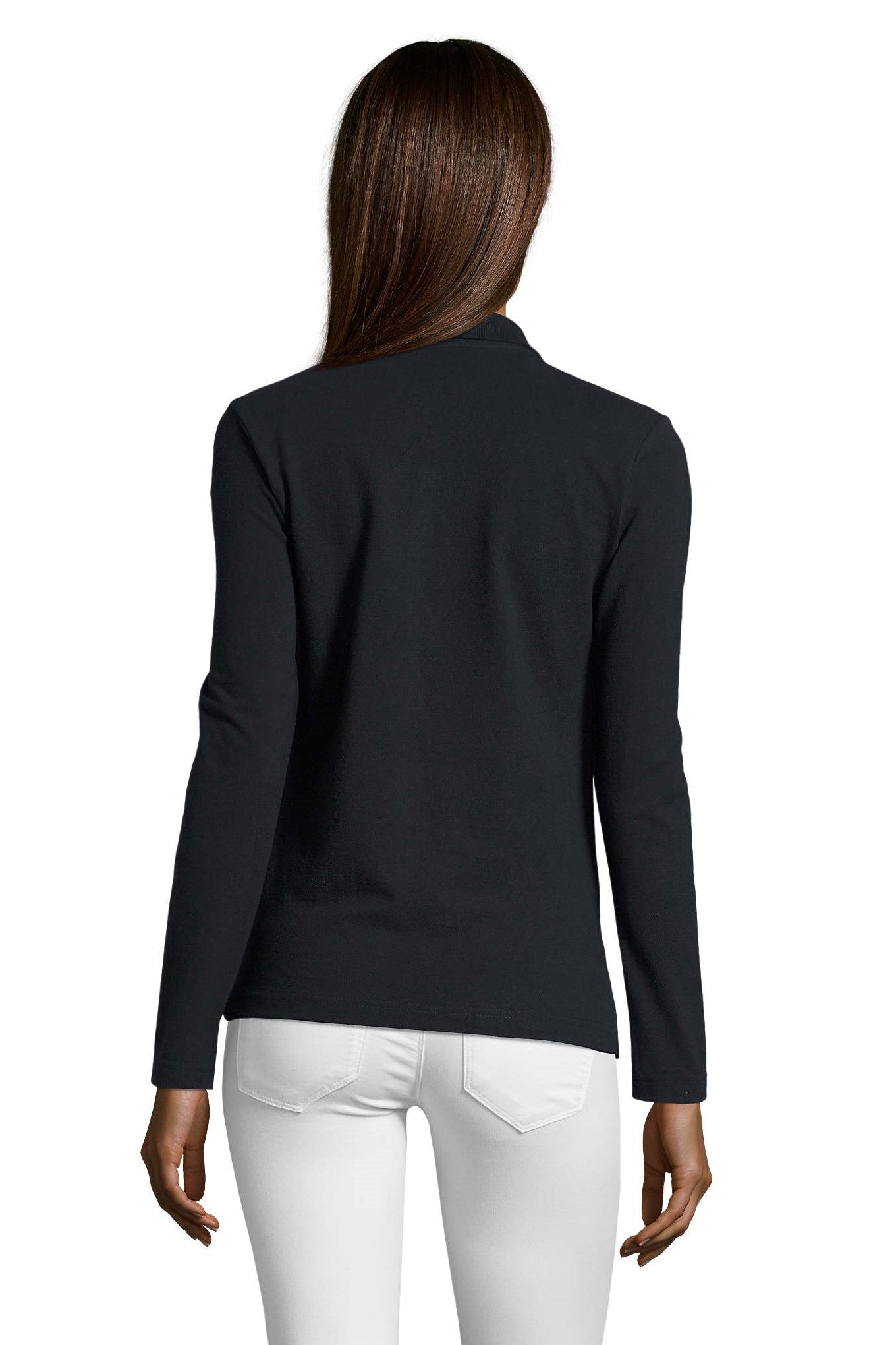 Polo donna cotone maniche lunghe Podium 210 gr