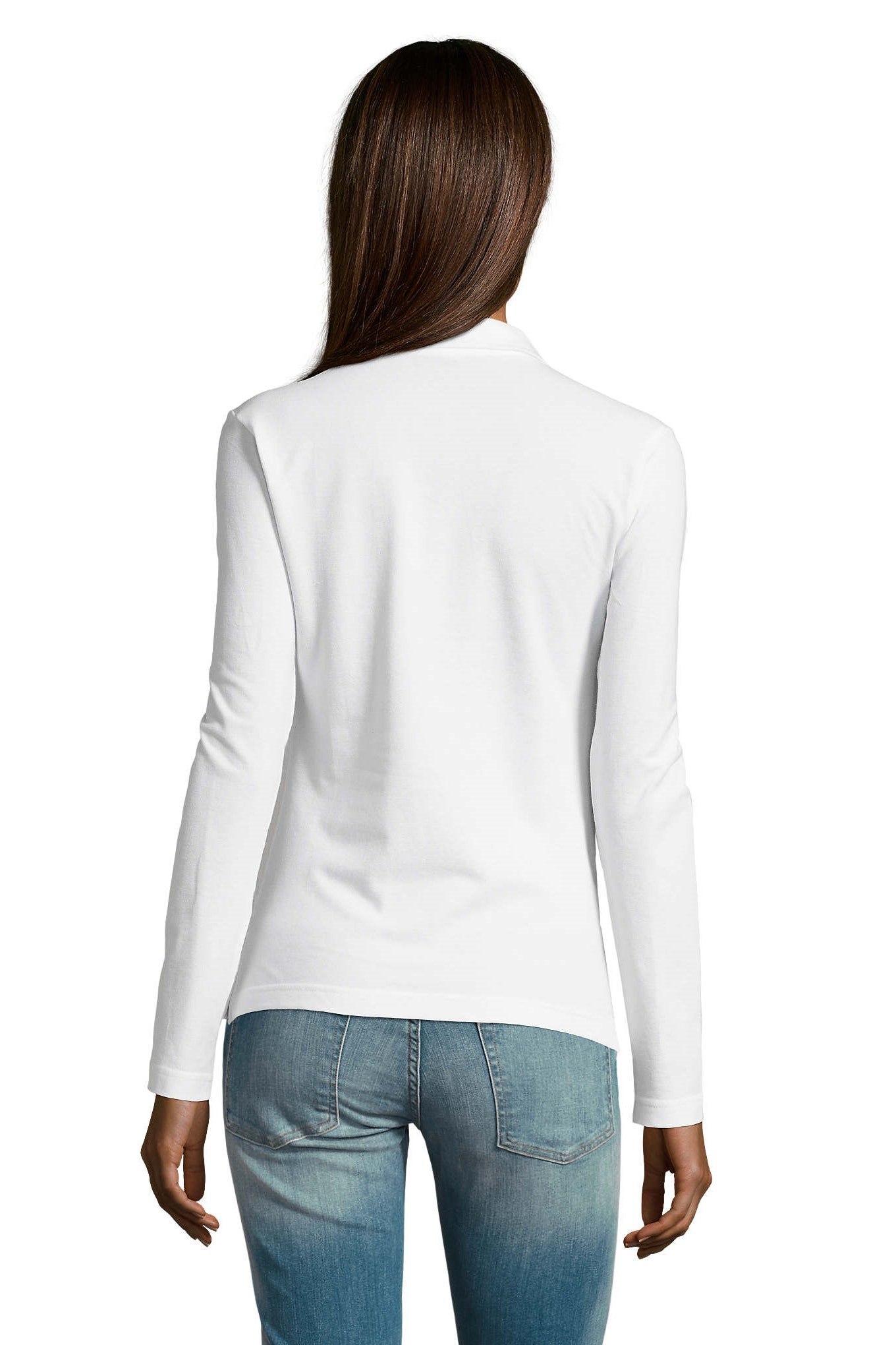 Polo donna cotone maniche lunghe Podium 210 gr