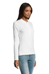Polo donna cotone maniche lunghe Podium 210 gr