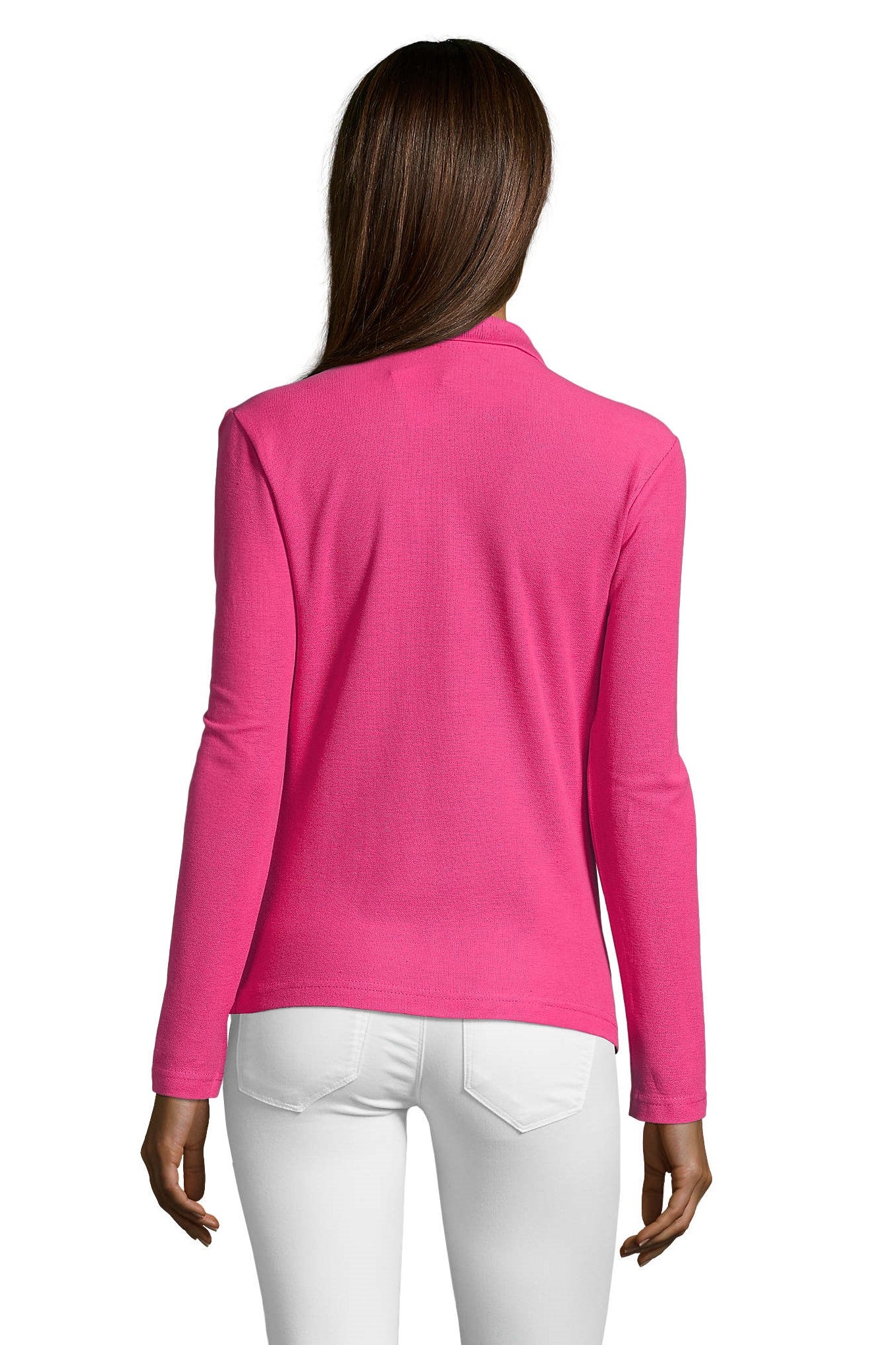 Polo donna cotone maniche lunghe Podium 210 gr