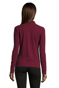 Polo donna cotone maniche lunghe Podium 210 gr