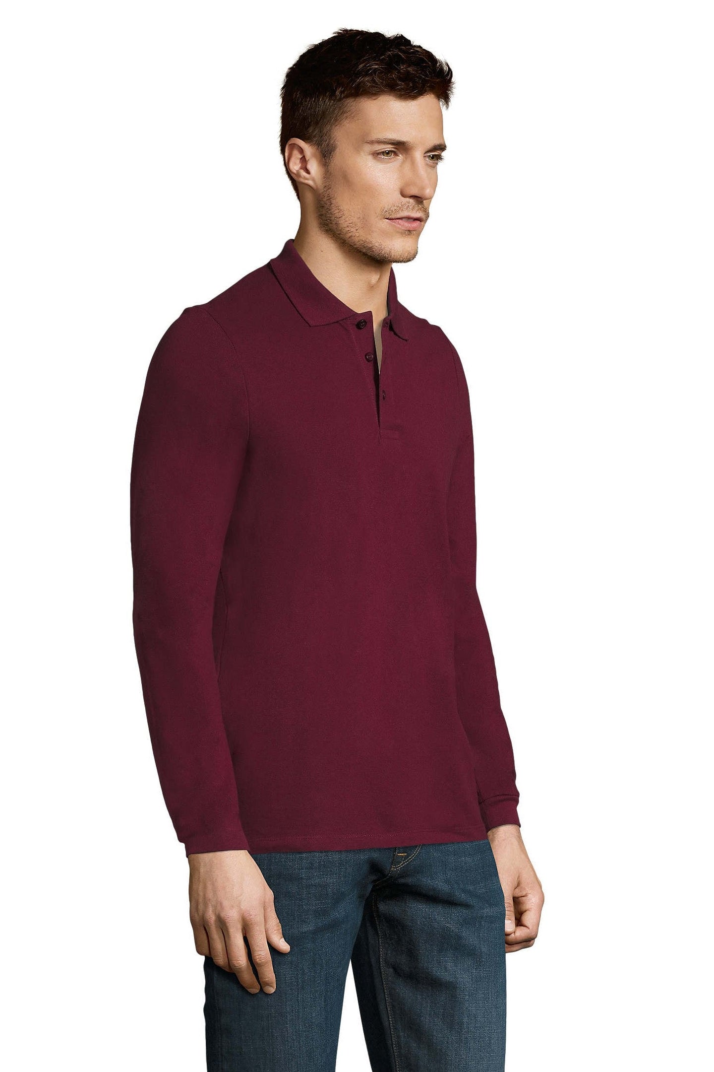 Polo uomo cotone maniche lunghe Winter II 210 gr