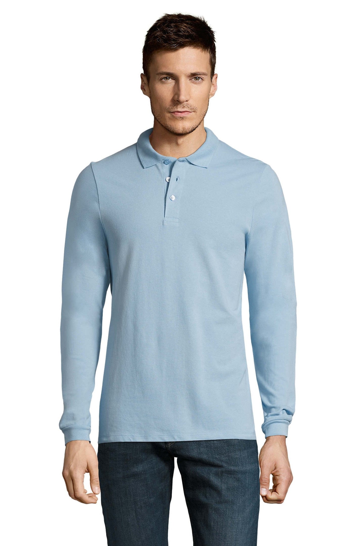Polo uomo cotone maniche lunghe Winter II 210 gr
