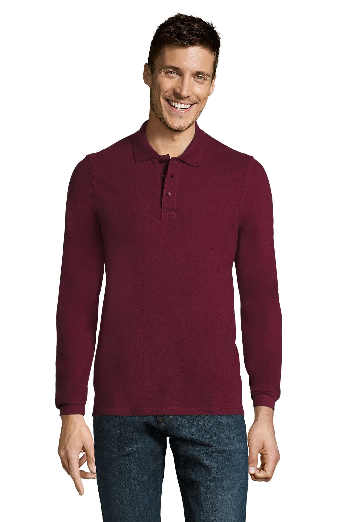 Polo uomo cotone maniche lunghe Winter II 210 gr