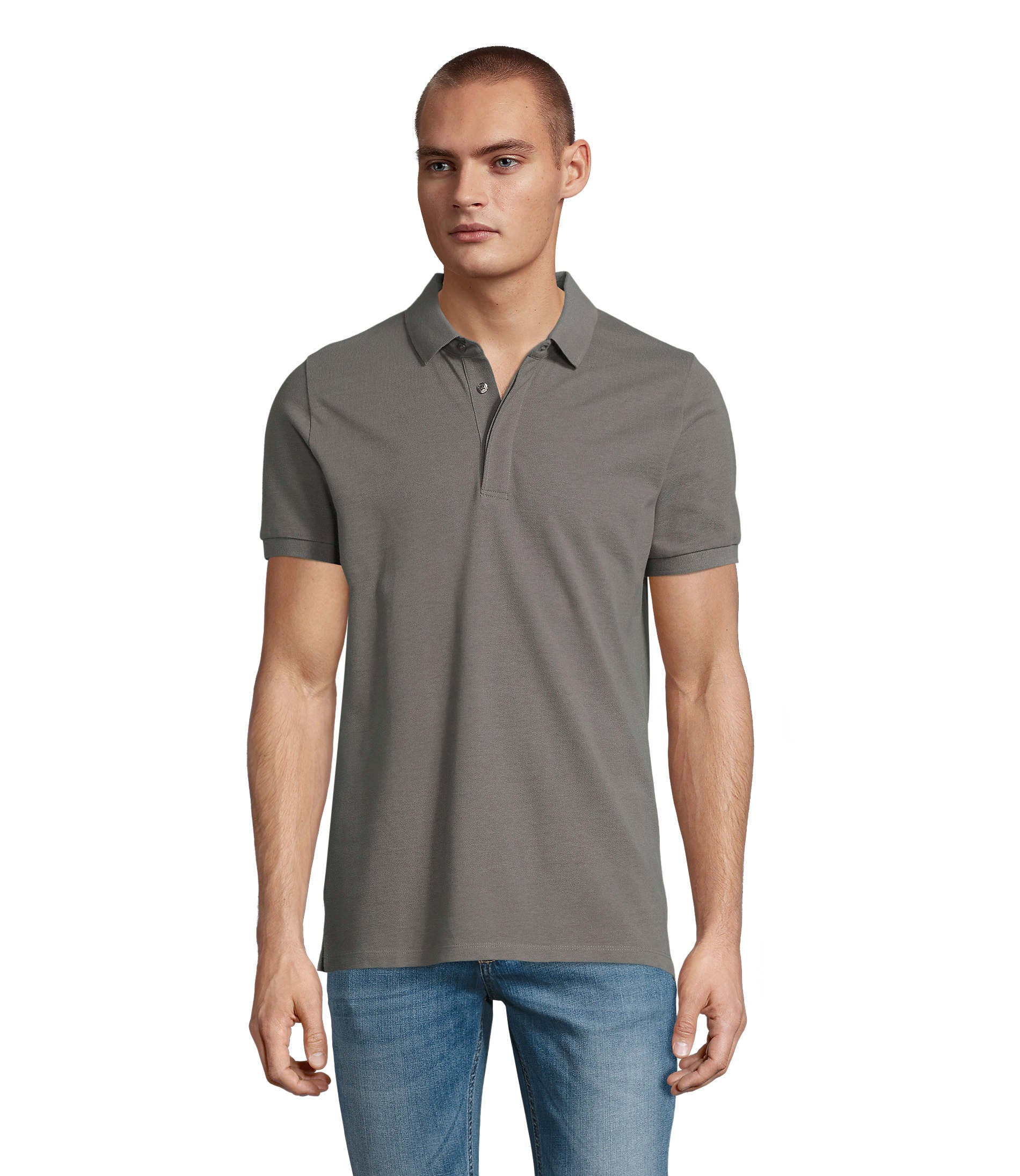 Polo uomo cotone abbottonatura nascosta Owen 215 gr